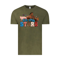 Vintage Olive Horse pig chicken with oh my stars Vintage Tee - Neo Western