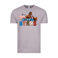 Vintage Zinc Horse pig chicken with oh my stars Vintage Tee - Neo Western