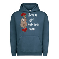 Pigment Midnight Navy just a girl who loves sloths Urban Hoodie - Bettercallsaul