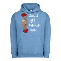 Pigment Pebble Blue just a girl who loves sloths Urban Hoodie - Bettercallsaul