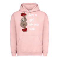Pigment Salmon just a girl who loves sloths Urban Hoodie - Bettercallsaul
