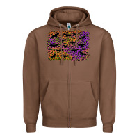 Chestnut halloween leopard bat background Zipper Hoodie - AdoDesignShop