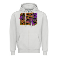 Dove Grey halloween leopard bat background Zipper Hoodie - AdoDesignShop