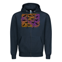 Navy halloween leopard bat background Zipper Hoodie - AdoDesignShop