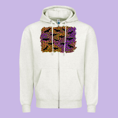 Halloween Leopard Bat Background Zipper Hoodie Designed By Adodesignshop