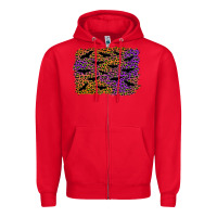 Red halloween leopard bat background Zipper Hoodie - AdoDesignShop
