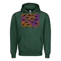 Sports Green halloween leopard bat background Zipper Hoodie - AdoDesignShop