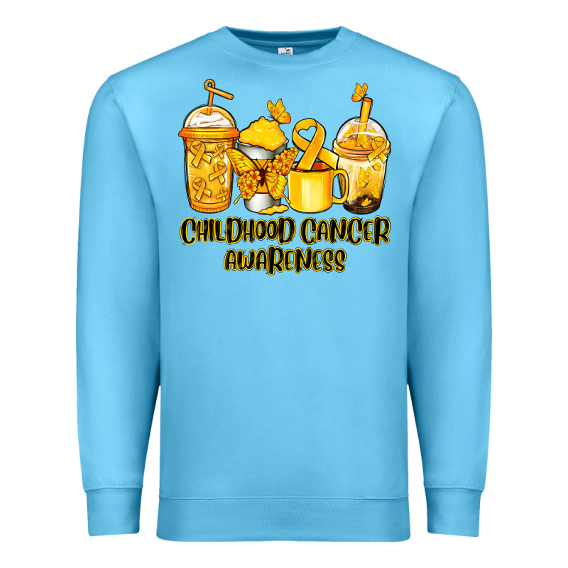 Childhood Cancer Awareness Coffee Cups Premium Sweatshirt by NancyCooperArtShop | Teevron