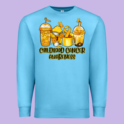 Childhood Cancer Awareness Coffee Cups Premium Sweatshirt Designed By Nancycooperartshop