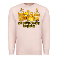 Pale Pink Childhood Cancer Awareness coffee cups Premium Sweatshirt - NancyCooperArtShop
