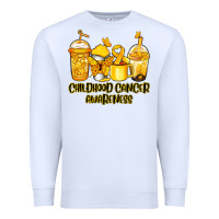 White Childhood Cancer Awareness coffee cups Premium Sweatshirt - NancyCooperArtShop