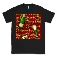 Black merry christmas champagne seamless pattern Classic Tee - BundleAndBundleShop