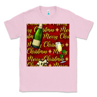 Bubblegum Pink merry christmas champagne seamless pattern Classic Tee - BundleAndBundleShop