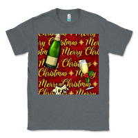 Charcoal Heather merry christmas champagne seamless pattern Classic Tee - BundleAndBundleShop