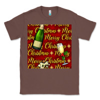 Chestnut merry christmas champagne seamless pattern Classic Tee - BundleAndBundleShop