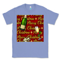 Colony Blue merry christmas champagne seamless pattern Classic Tee - BundleAndBundleShop