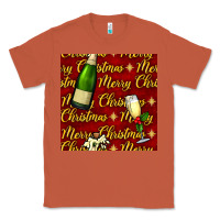Copper merry christmas champagne seamless pattern Classic Tee - BundleAndBundleShop