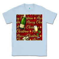 Merry Christmas Champagne Seamless Pattern Classic Tee | Teevron