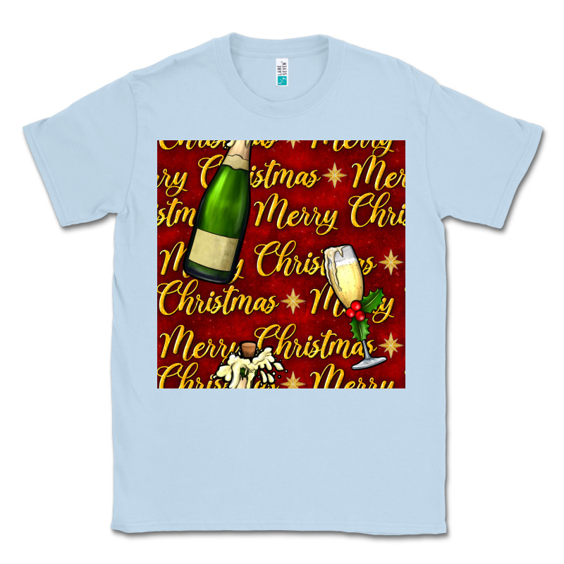 Merry Christmas Champagne Seamless Pattern Classic Tee by BundleAndBundleShop | Teevron