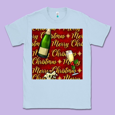 Merry Christmas Champagne Seamless Pattern Classic Tee Designed By Bundleandbundleshop