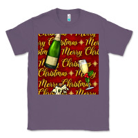 Lavender merry christmas champagne seamless pattern Classic Tee - BundleAndBundleShop