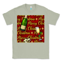 Matcha merry christmas champagne seamless pattern Classic Tee - BundleAndBundleShop