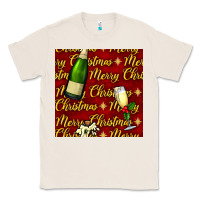 Natural merry christmas champagne seamless pattern Classic Tee - BundleAndBundleShop