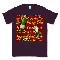 Plum merry christmas champagne seamless pattern Classic Tee - BundleAndBundleShop