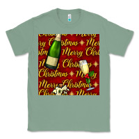 Sage merry christmas champagne seamless pattern Classic Tee - BundleAndBundleShop