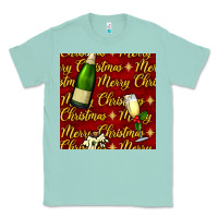 Seafoam merry christmas champagne seamless pattern Classic Tee - BundleAndBundleShop