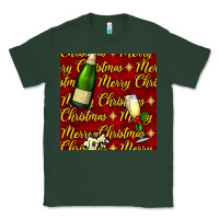 Sports Green merry christmas champagne seamless pattern Classic Tee - BundleAndBundleShop