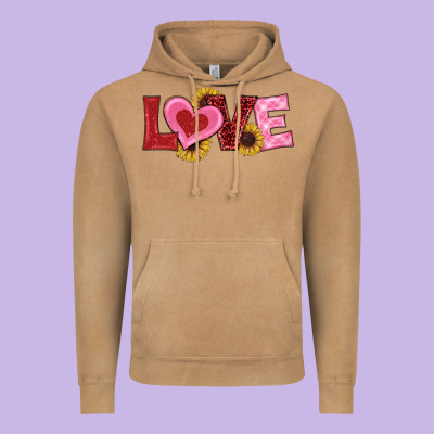Valentine's Day Love Sunflowers Vintage Hoodie Designed By Ranaportraitstore