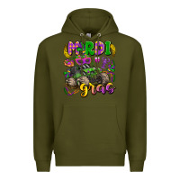 Army Green mardi gras monster truck Premium Hoodie - LillyAllenDesigns