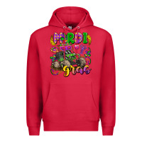 Cardinal mardi gras monster truck Premium Hoodie - LillyAllenDesigns