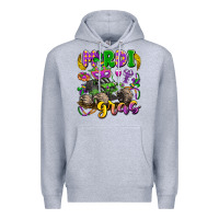 Heather Grey mardi gras monster truck Premium Hoodie - LillyAllenDesigns