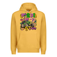 Mustard mardi gras monster truck Premium Hoodie - LillyAllenDesigns