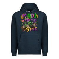 Navy mardi gras monster truck Premium Hoodie - LillyAllenDesigns