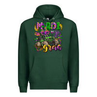 Sports Green mardi gras monster truck Premium Hoodie - LillyAllenDesigns