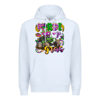 White mardi gras monster truck Premium Hoodie - LillyAllenDesigns