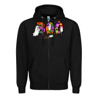 Black halloween boo Zipper Hoodie - AdoDesignShop