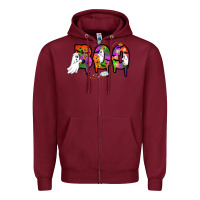 Burgundy halloween boo Zipper Hoodie - AdoDesignShop