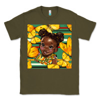 Army Green juneteenth afro girl seamless pattern Classic Tee - BundleAndBundleShop