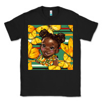 Black juneteenth afro girl seamless pattern Classic Tee - BundleAndBundleShop