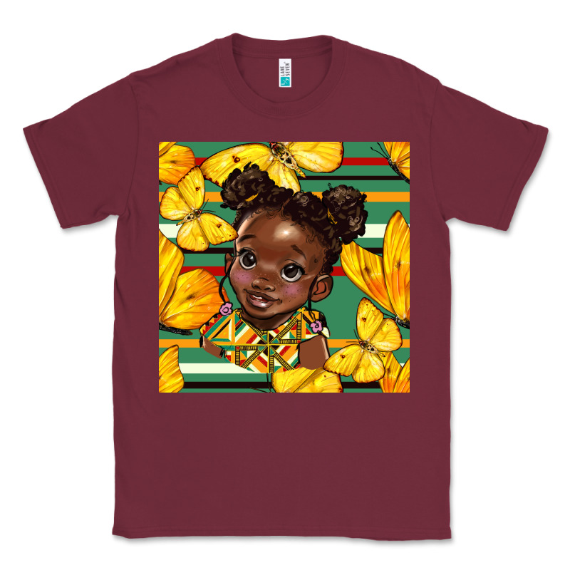 Juneteenth Afro Girl Seamless Pattern Classic Tee by BundleAndBundleShop | Teevron