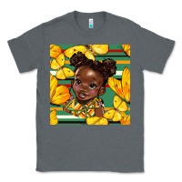 Charcoal Heather juneteenth afro girl seamless pattern Classic Tee - BundleAndBundleShop