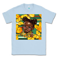 Dusty Blue juneteenth afro girl seamless pattern Classic Tee - BundleAndBundleShop