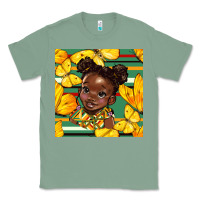 Sage juneteenth afro girl seamless pattern Classic Tee - BundleAndBundleShop
