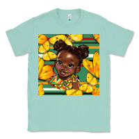 Seafoam juneteenth afro girl seamless pattern Classic Tee - BundleAndBundleShop
