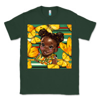 Sports Green juneteenth afro girl seamless pattern Classic Tee - BundleAndBundleShop