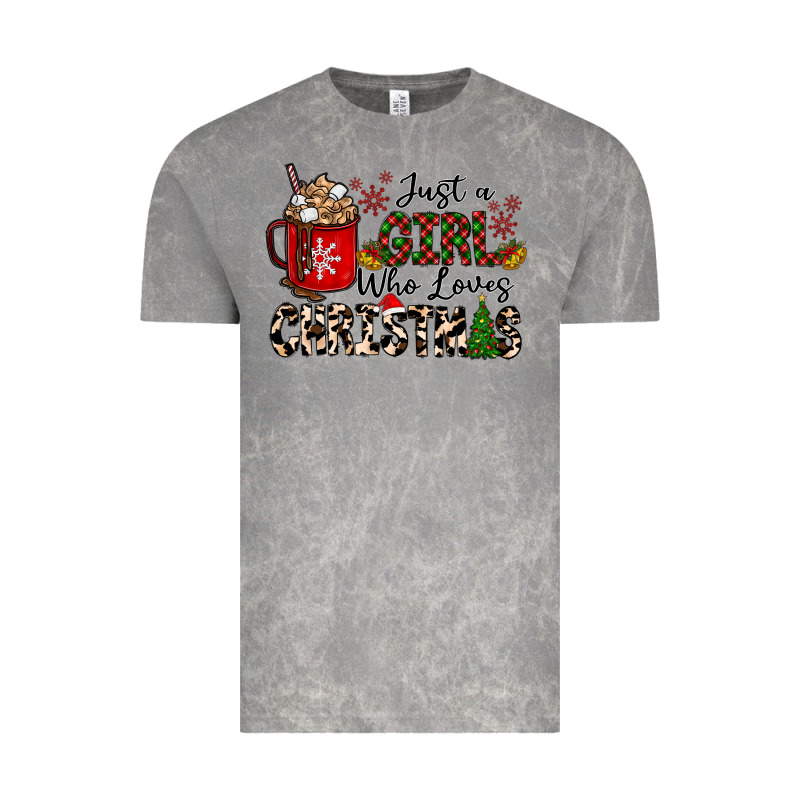 Just A Girl Who Loves Christmas Vintage Tee by CowhideDigitalArt | Teevron